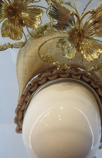 CE25LULU Lulu Gold Butterfly Fascinator