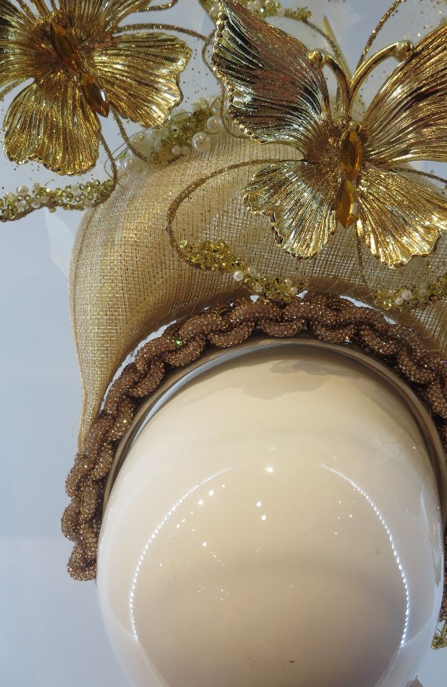 CE25LULU Lulu Gold Butterfly Fascinator