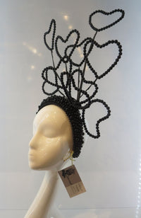 CE25YA Yana Black Beaded Heart
