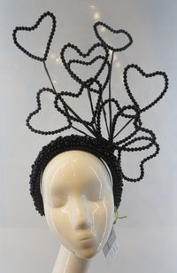 CE25YA Yana Black Beaded Heart