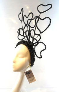 CE25YA Yana Black Beaded Heart