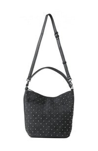 Celine Shoulder Bag Black Suede Studded