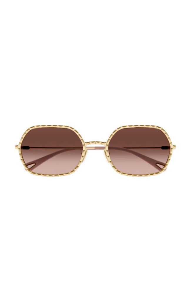 Chloe Sunglasses Scallop Gold Copper Lens
