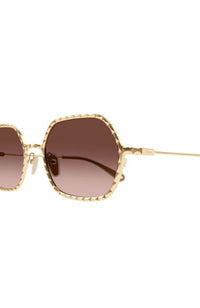Chloe Sunglasses Scallop Gold Copper Lens