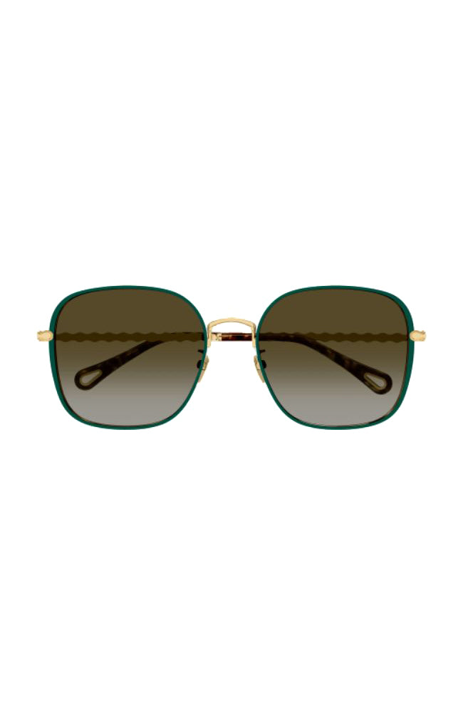 Chloe Sunglass Green Scalloped