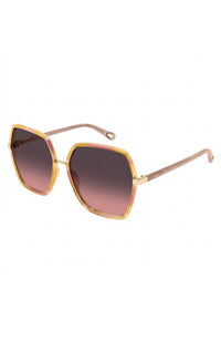 Chloe Sunglasses Square Pink Yellow