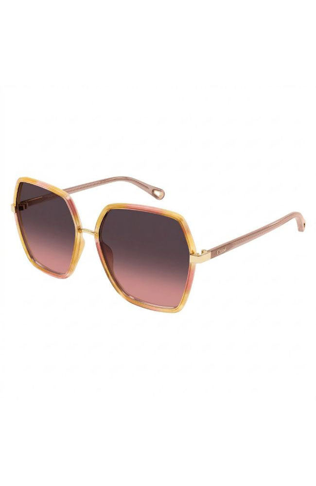 Chloe Sunglasses Square Pink Yellow
