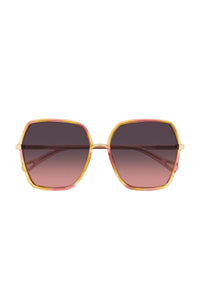 Chloe Sunglasses Square Pink Yellow