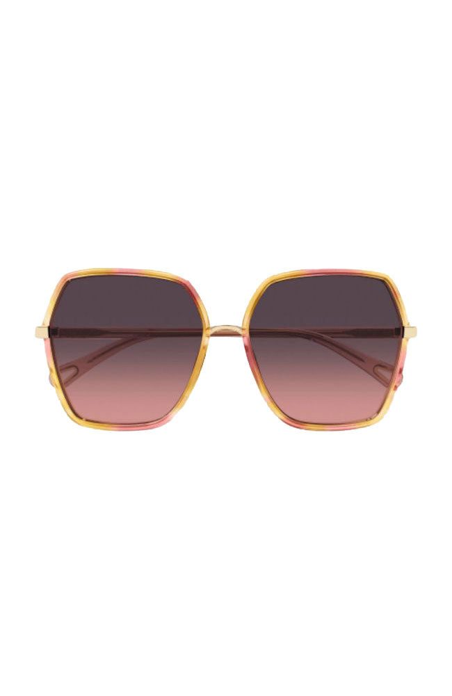 Chloe Sunglasses Square Pink Yellow