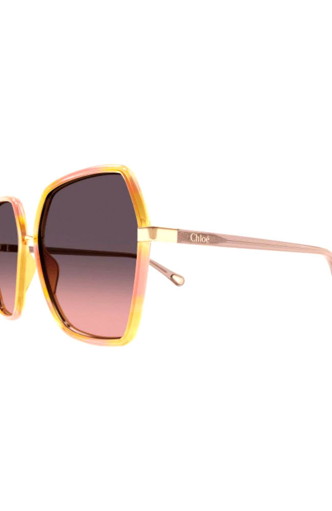 Chloe Sunglasses Square Pink Yellow