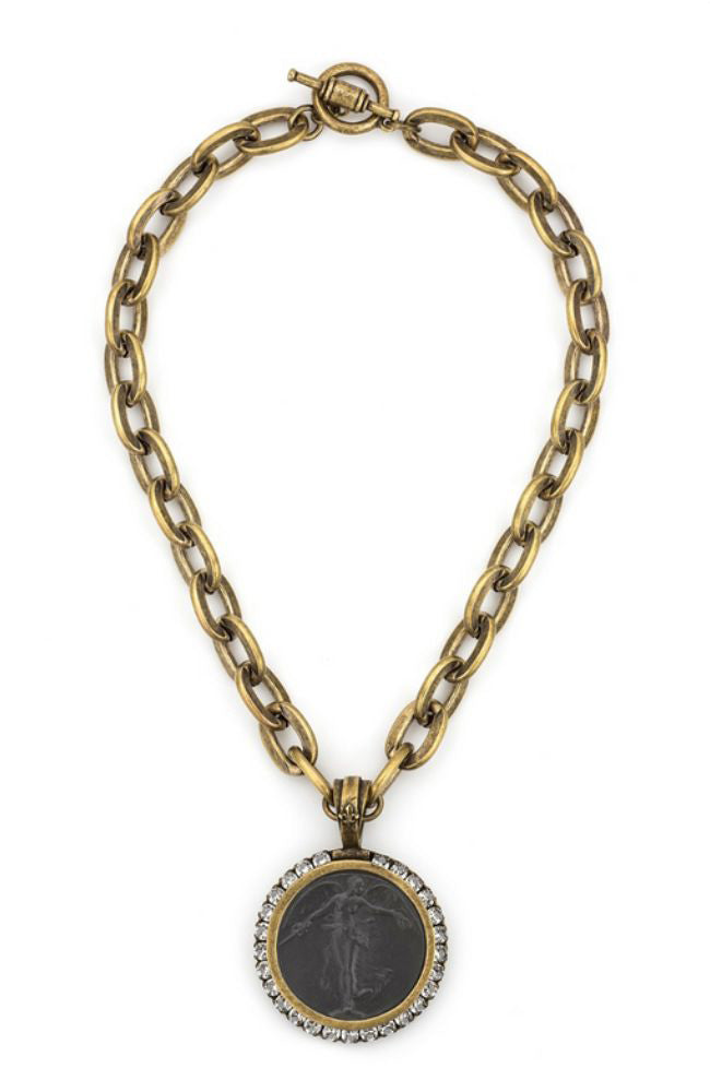 17" Lourdes Chain Black Ox  L'Ange Medallion