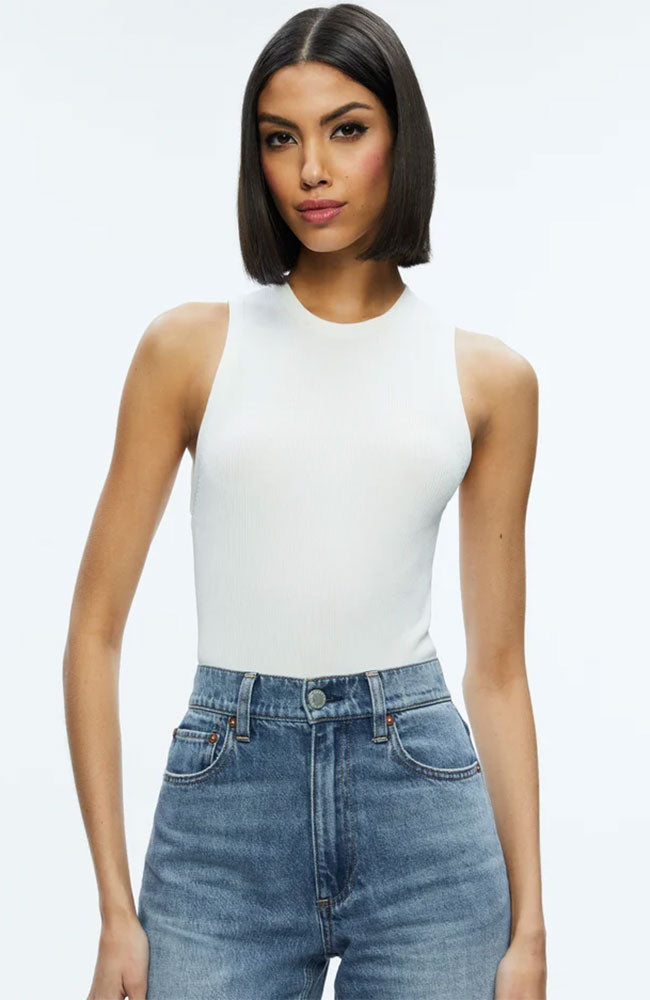 Tonita Ribbed Tank Soft White