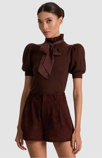 Chase Puff Sleeve Sweater in Dark Chocolate