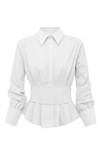 Edie Gathered Corset Button Down Top