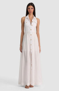 Kendall Halter Maxi Dress in Off White