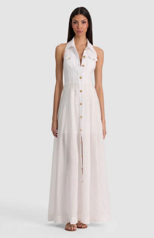 Kendall Halter Maxi Dress in Off White