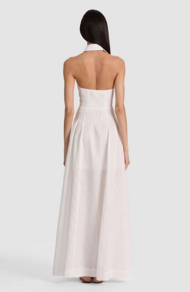 Kendall Halter Maxi Dress in Off White