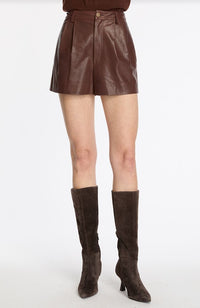 Conry Vegan Leather Pleated Short
