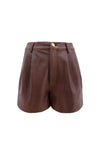 Conry Vegan Leather Pleated Short