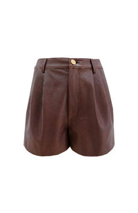 Conry Vegan Leather Pleated Short