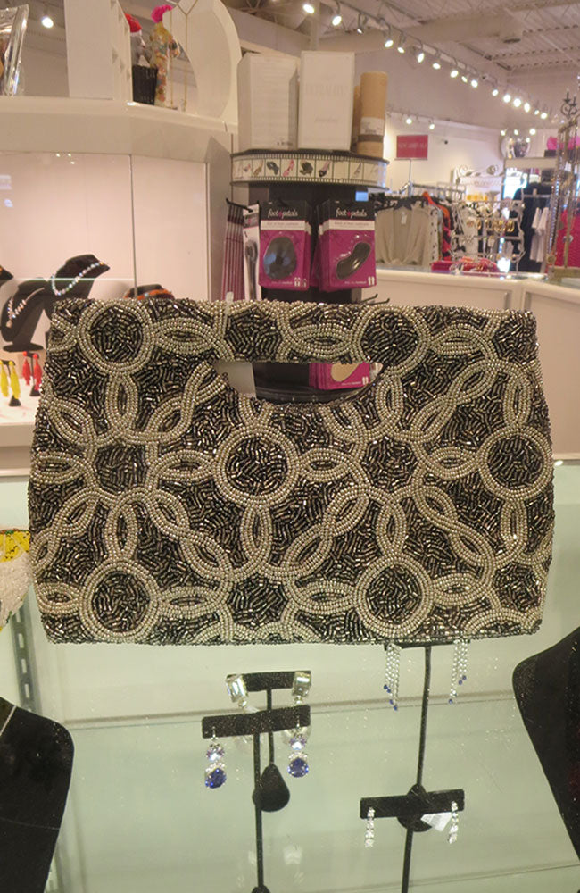 Ant Moss Silver Cut Out Handle Clutch