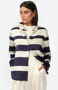 Crosby Blouse in Shadow Stripe