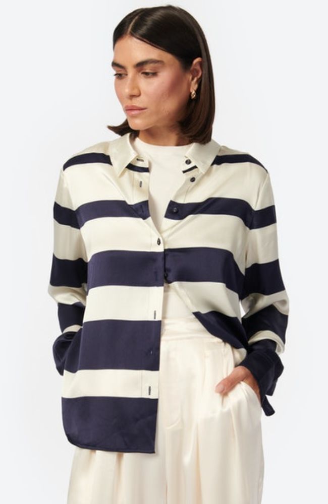 Crosby Blouse in Shadow Stripe