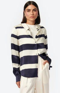 Crosby Blouse in Shadow Stripe