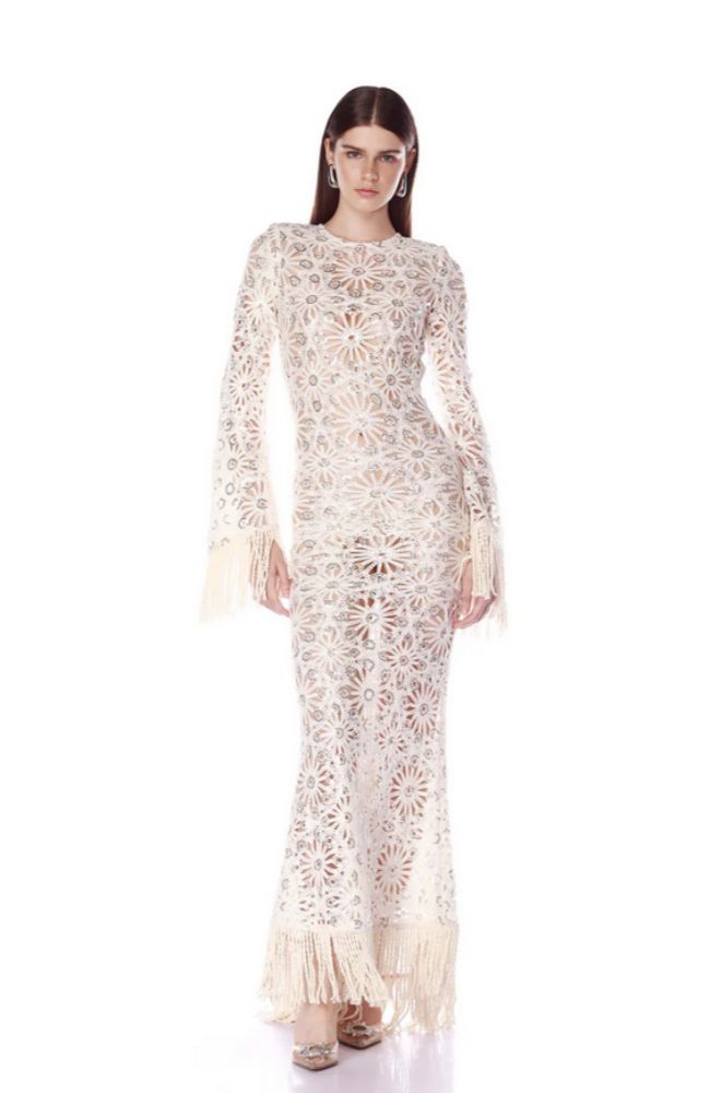 BB26S-146-CRM Crochet Mia Dress