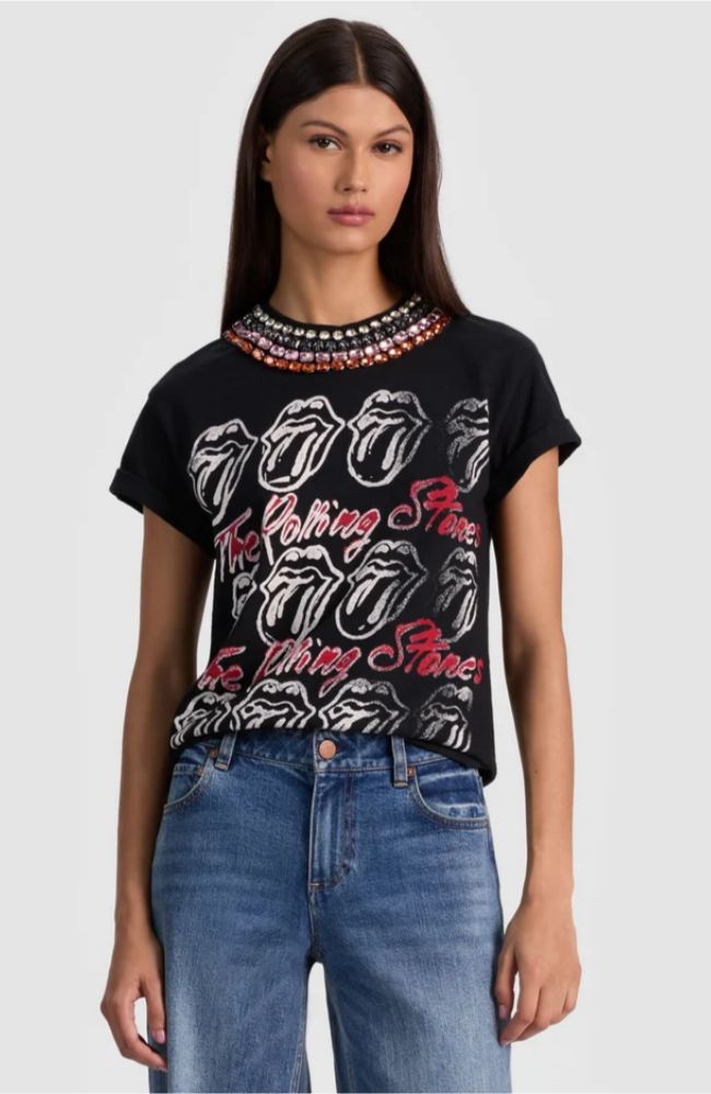 Maxie Embell Cropped Band Tee