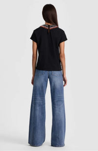 Maxie Embell Cropped Band Tee