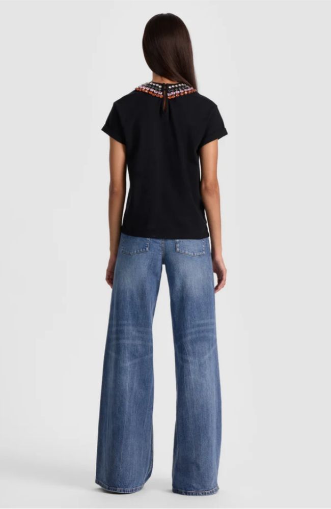 Maxie Embell Cropped Band Tee