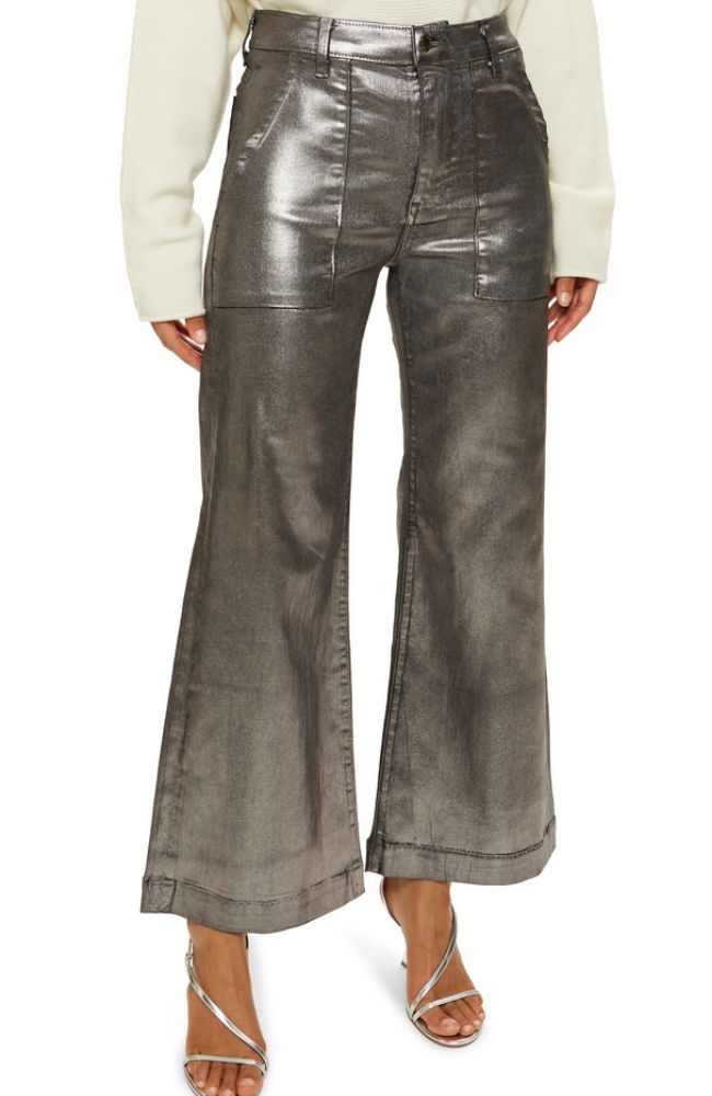Cropped Metallic Clifford Pant
