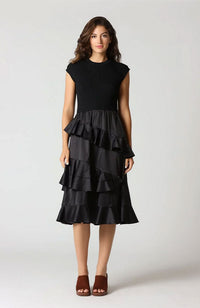 Solid Layered Long Dress