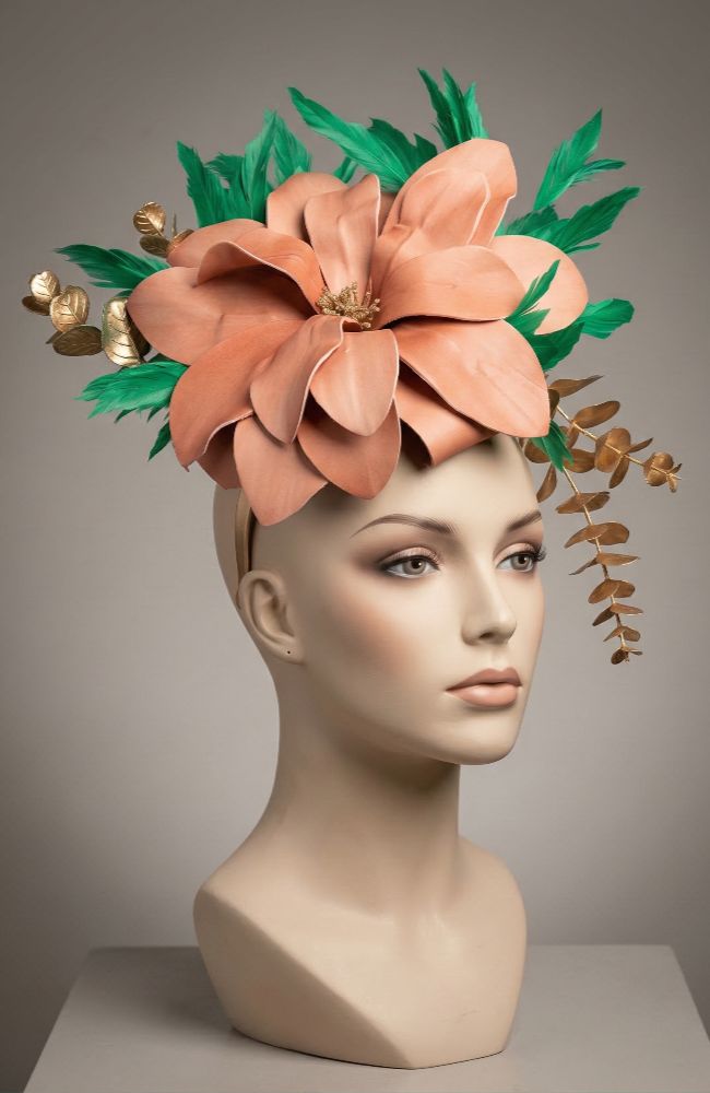 Orange Green Gold Leaves Fascinator