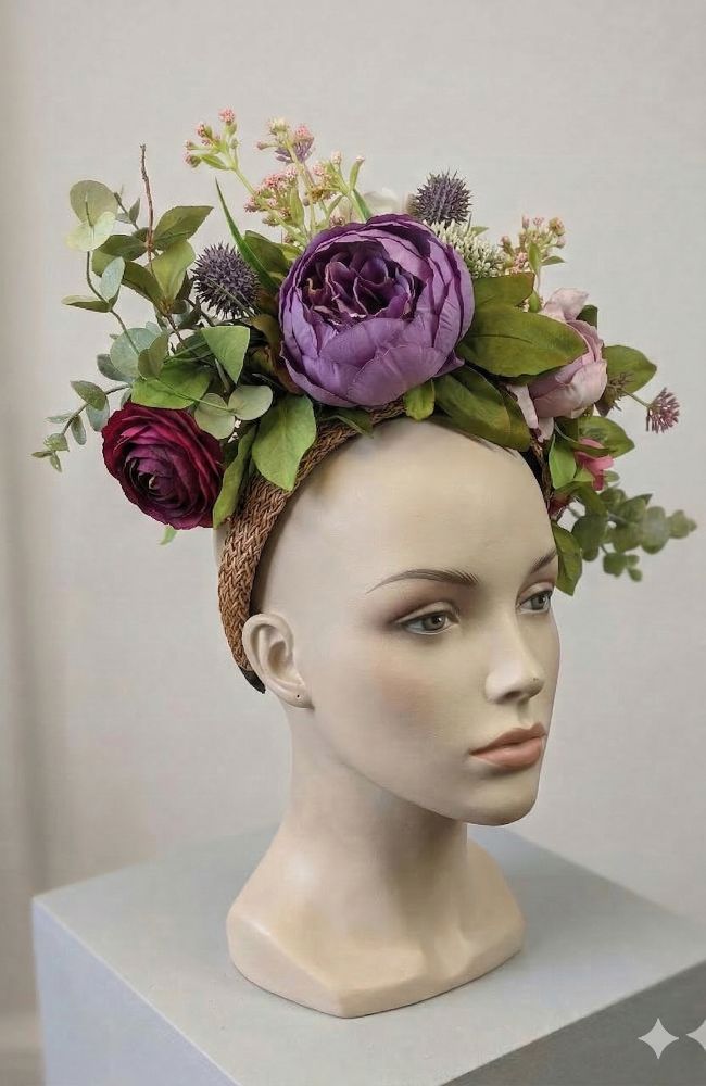 Pink Green Purple Fascinator