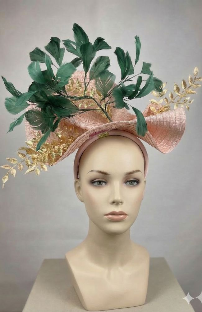 Pink Green Fascinator