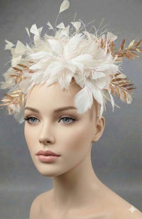 Ivory Gold Fascinator
