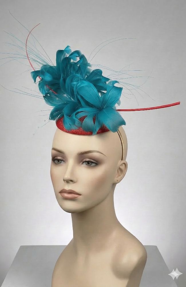 Blue Red Fascinator