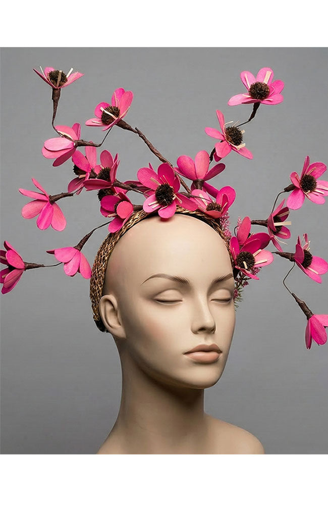Pink Floral Straw HB