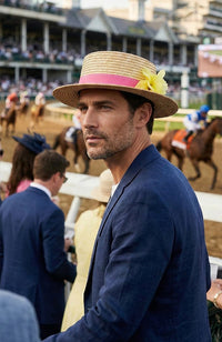 Mens Hat Pink and Yellow