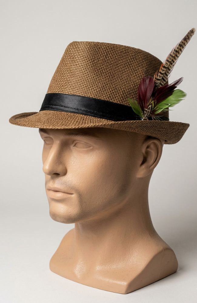 Mens Hat Black Brown Green