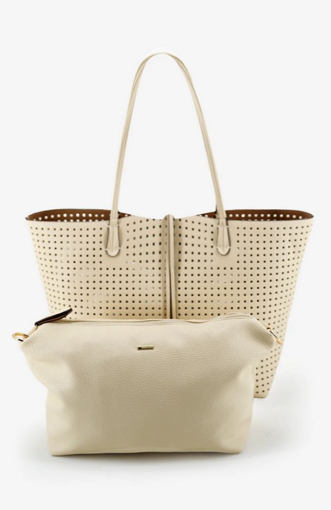 Departure Tote Cream Taupe