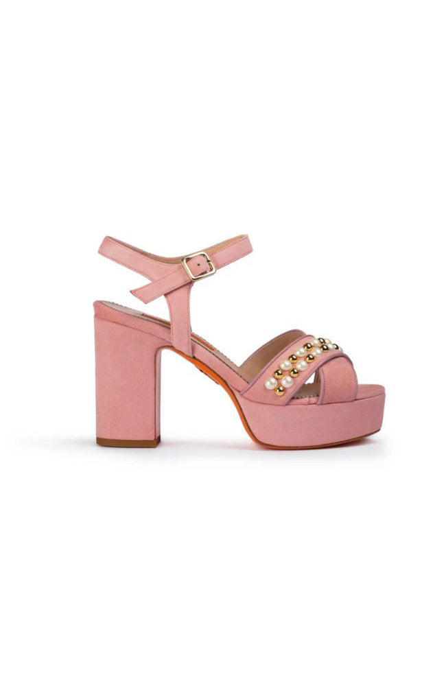 Gabriella Suede Platform Sandal Pink 90mm