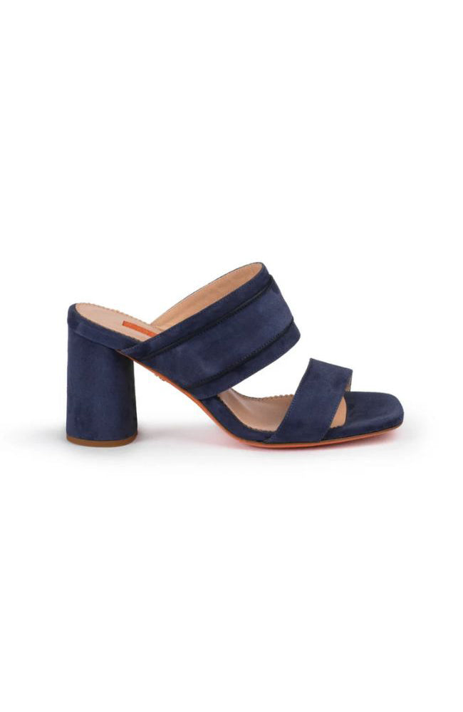 Ida Mule Navy Suede 70mm