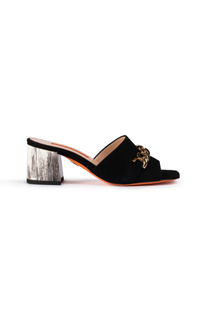 Irene Chain Mule Black Marble 50mm