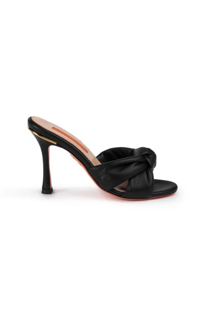 Sofia Black Leather Mule 90mm