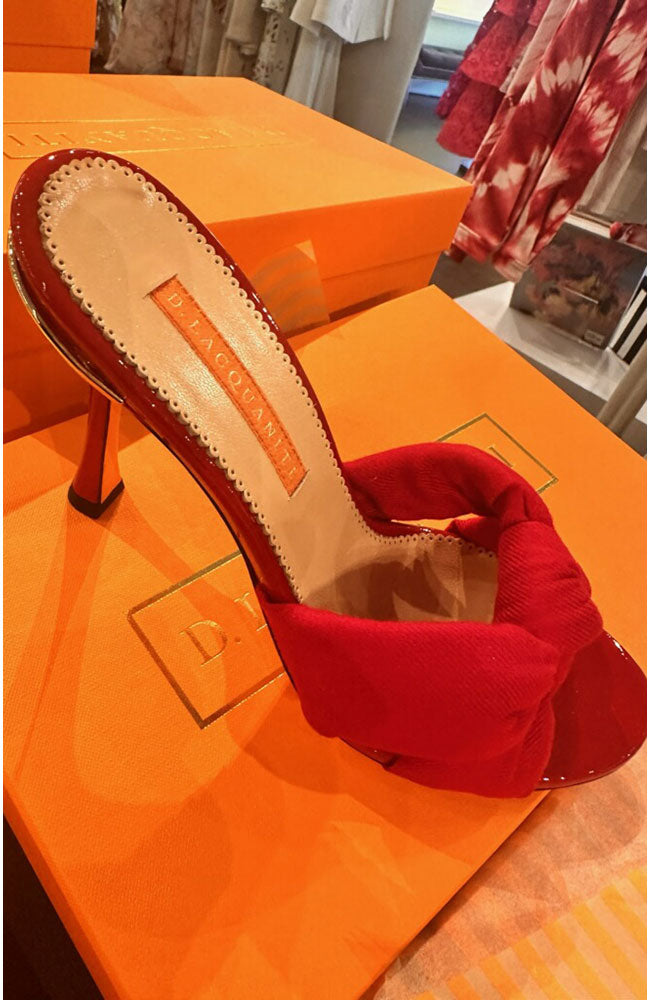 Sofia Cashmere Leather Mule Rouge Amore