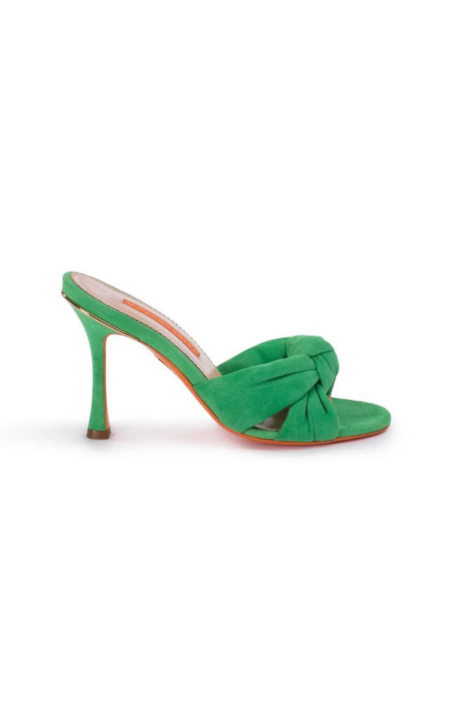 Sofia Suede Mule Green 90mm