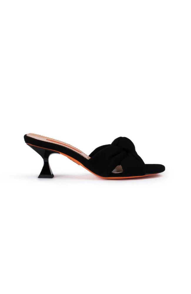 Sofia Mid Suede Mule Black 50mm